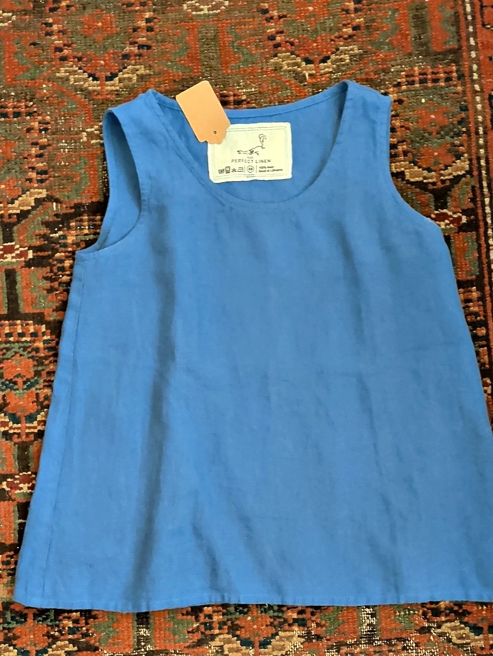 Not Perfect Linen Tank Top in Blue Size XS NWT
